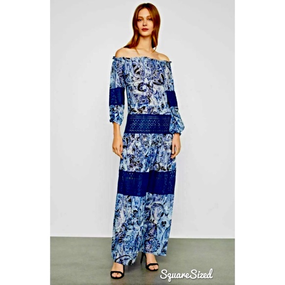 BCBGMAXAZRIA Blue Ellie Silk Chiffon Paisley - Picture 3 of 7